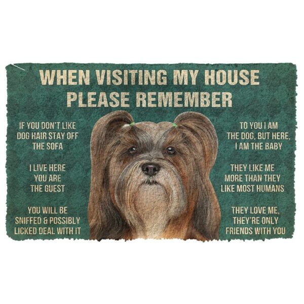 GearHuman 3D Please Remember Lhasa Apso Dogs House Rules Doormat GV250122 Doormat Doormat S(15,8''x23,6'')