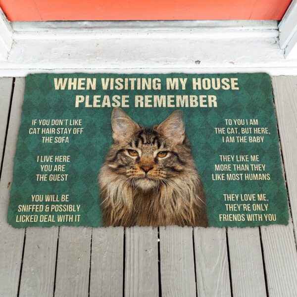 GearHuman 3D Please Remember Maine Coon Cat House Rules Doormat GR220149 Doormat 