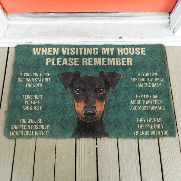 GearHuman 3D Please Remember Manchester Terrier Dogs House Rules Doormat GV250146 Doormat