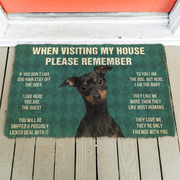 GearHuman 3D Please Remember Miniature Pinscher Dog's House Rules Doormat GW220130 Doormat 