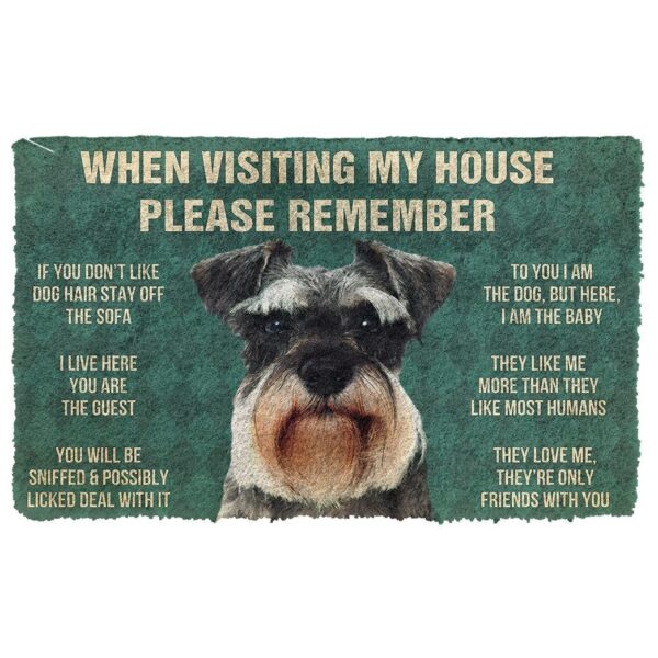 GearHuman 3D Please Remember Miniature Schnauzer Dogs House Rules Doormat GV250126 Doormat Doormat S(15,8''x23,6'')