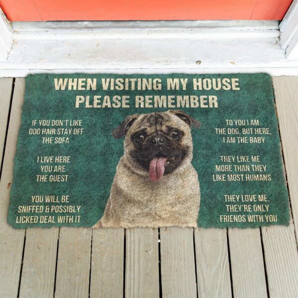 GearHuman 3D Please Remember Pug Dog's House Rules Doormat GR20011 Doormat 