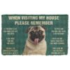 GearHuman 3D Please Remember Pug Dog's House Rules Doormat GR20011 Doormat Doormat S(15,8''x23,6'') 