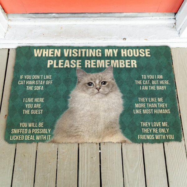 GearHuman 3D Please Remember Ragdoll Cat House Rules Doormat GR220150 Doormat 