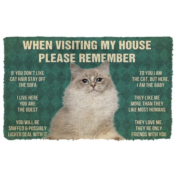 GearHuman 3D Please Remember Ragdoll Cat House Rules Doormat GR220150 Doormat Doormat S(15,8''x23,6'') 
