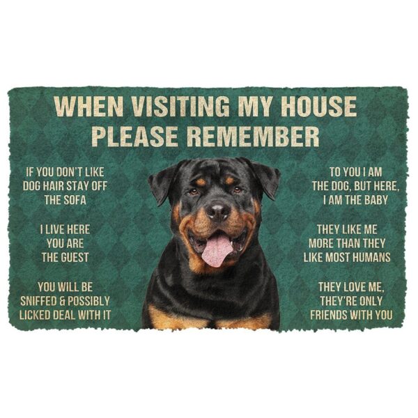 GearHuman 3D Please Remember Rottweiler Dog's House Rules Doormat GW220134 Doormat Doormat S(15,8''x23,6'') 
