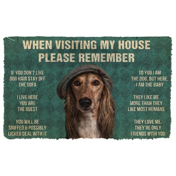 GearHuman 3D Please Remember Saluki Dogs House Rules Doormat GV250134 Doormat Doormat S(15,8''x23,6'')