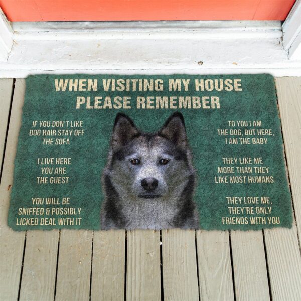 GearHuman 3D Please Remember Siberian Husky Dogs House Rules Doormat GV250137 Doormat