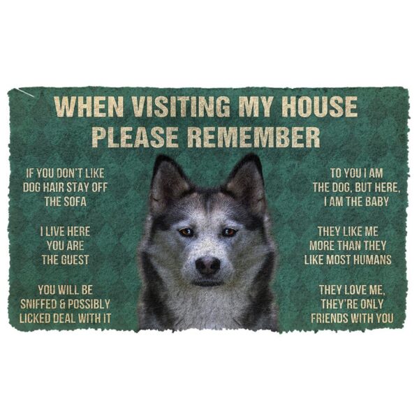 GearHuman 3D Please Remember Siberian Husky Dogs House Rules Doormat GV250137 Doormat Doormat S(15,8''x23,6'')