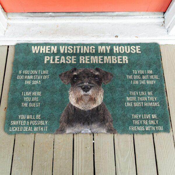 GearHuman 3D Please Remember Standard Schnauzer Dogs House Rules Doormat GV250138 Doormat