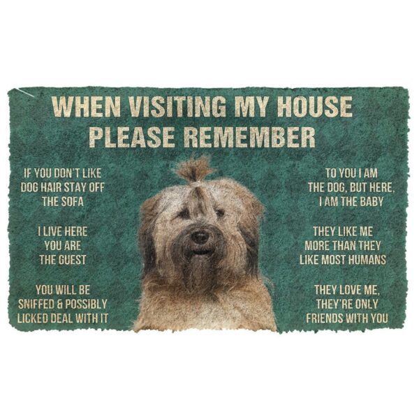GearHuman 3D Please Remember Tibetan Terrier Dogs House Rules Doormat GV250143 Doormat Doormat S(15,8''x23,6'')