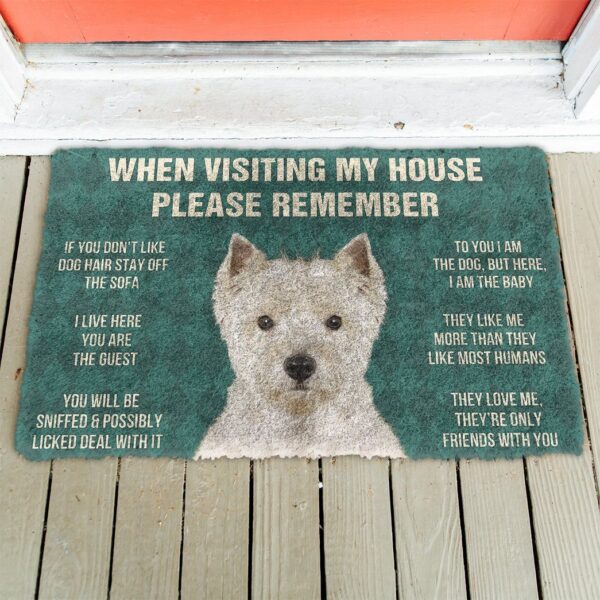 GearHuman 3D Please Remember West Highland White Terrier Dogs House Rules Doormat GV250141 Doormat