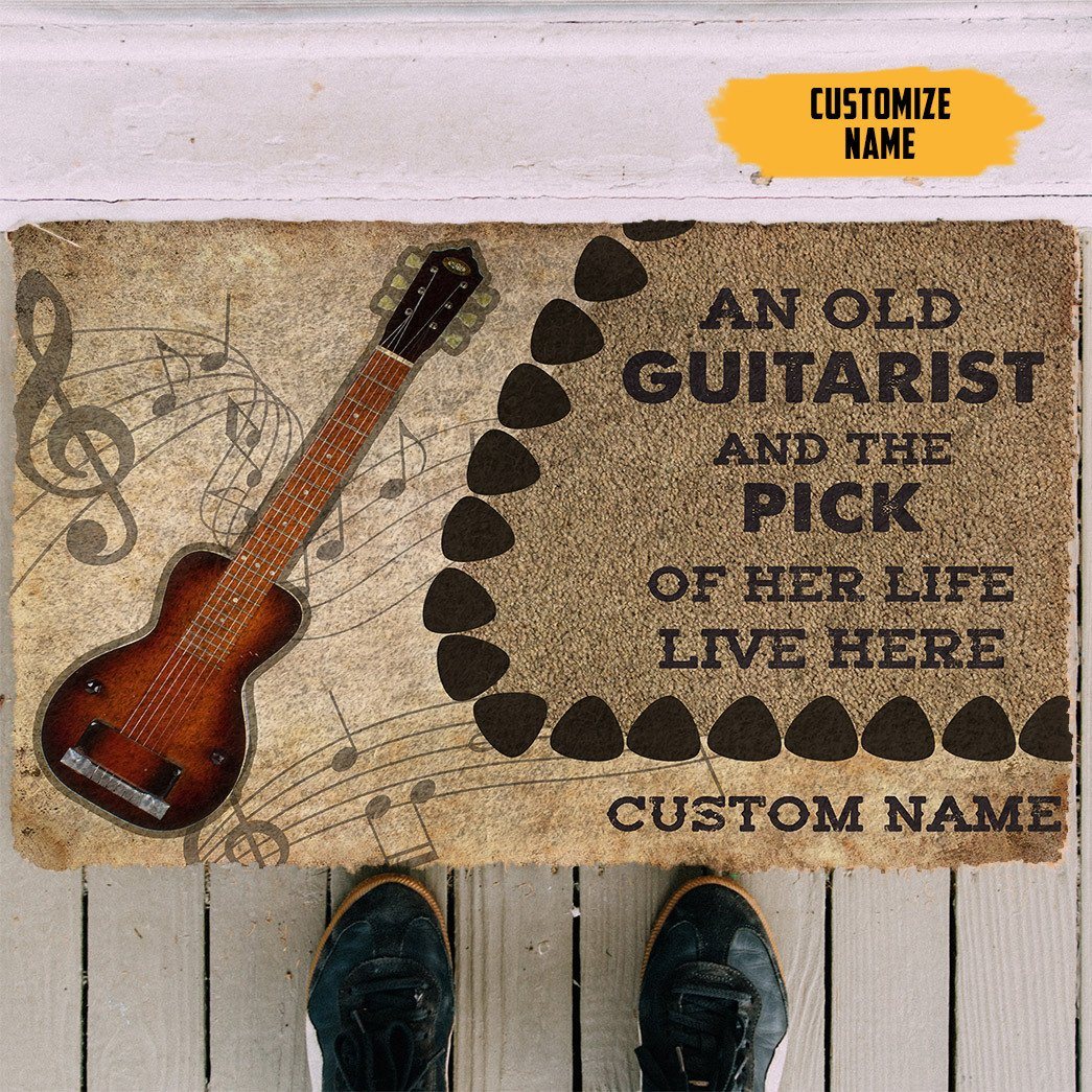 GearHuman 3D Steel Guitars Guitars An Old Guitarist Custom Doormat GR210145 Doormat