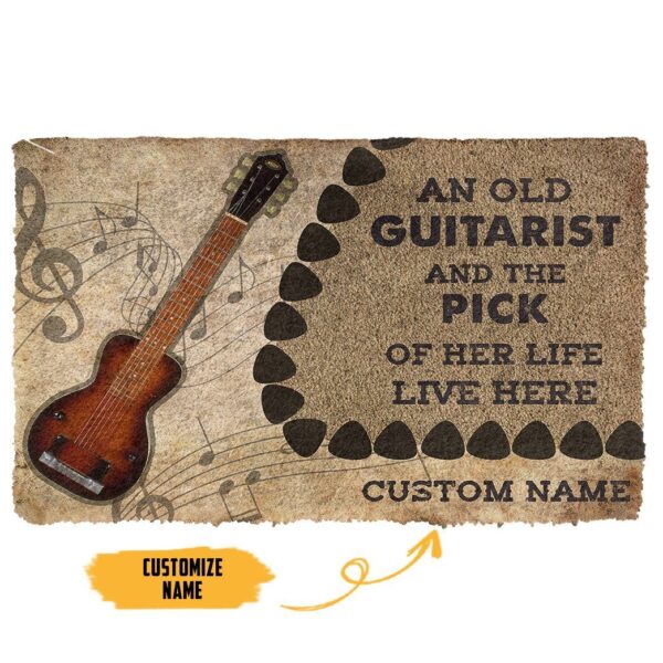 GearHuman 3D Steel Guitars Guitars An Old Guitarist Custom Doormat GR210145 Doormat Doormat S(15,8''x23,6'') 