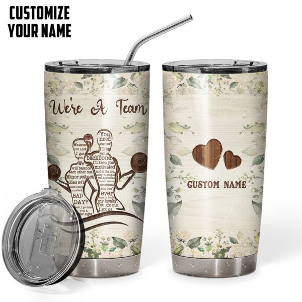 GearHuman 3D We're A Team Custom Name Tumbler GR18066 Tumbler Short 20oz 