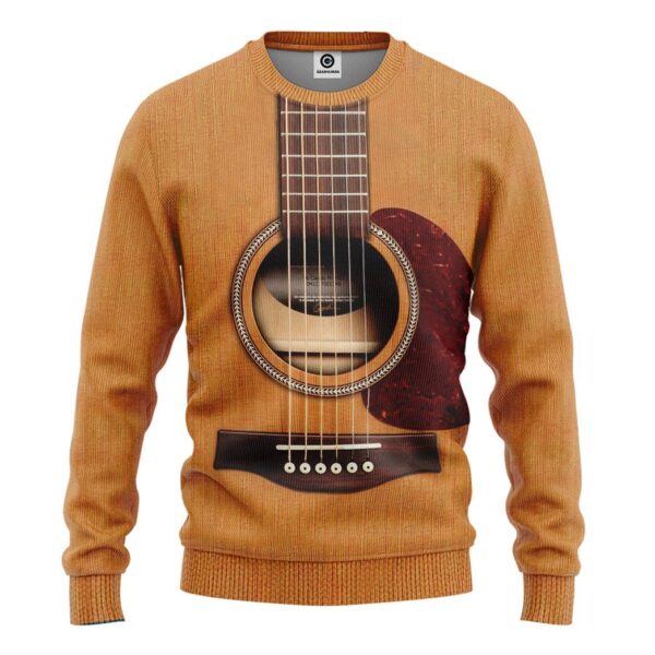 GearHuman 3D Wooden Guitar Custom Hoodies GR12011 3D Apparel Long Sleeve S 