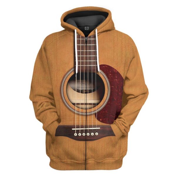 GearHuman 3D Wooden Guitar Custom Hoodies GR12011 3D Apparel Zip Hoodie S 