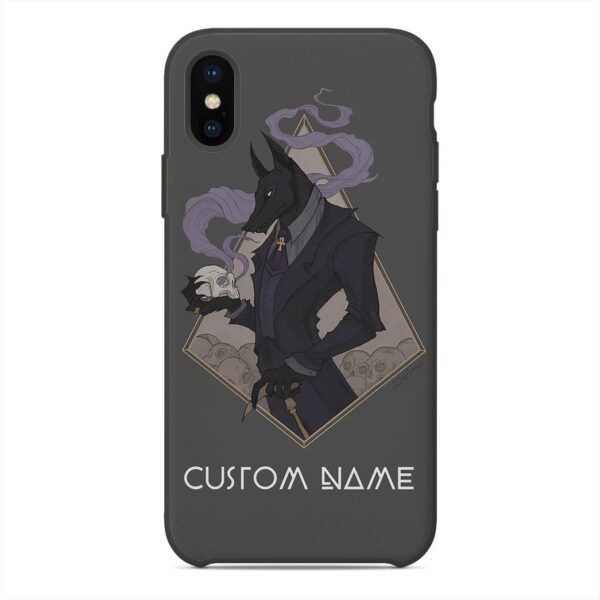 GearHuman Gentle Anubis Custom Name PhoneCase GR06018 Glass Phone Case Iphone X 