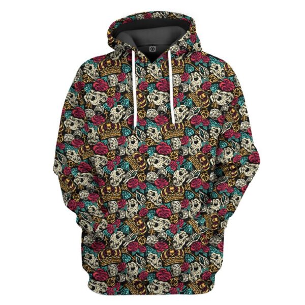 Gearhuman Skull Vintage Tattoo Hoodie Apparel GQ23092 3D Apparel Hoodie S 