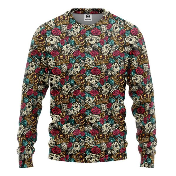 Gearhuman Skull Vintage Tattoo Sweatshirt Apparel GQ23092 Sweatshirt Sweatshirt S 