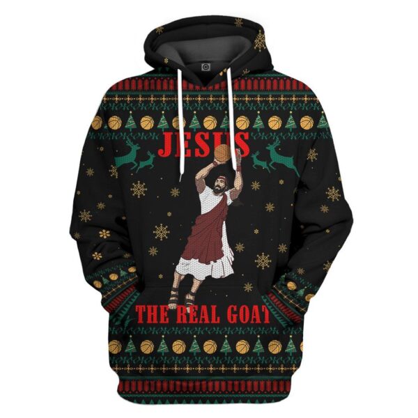 Gearhuman Ugly NBA JESUS THE REAL GOAT Slam Dunk Custom Hoodie Apparel GN2610201 3D Apparel Hoodie S 