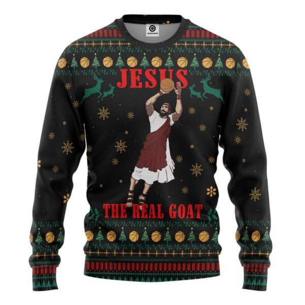 Gearhuman Ugly NBA JESUS THE REAL GOAT Slam Dunk Custom Hoodie Apparel GN2610201 3D Apparel Long Sleeve S 