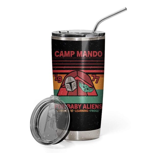 Gearhumans Gearhuman 3D Camp Mando Design Vacuum Insulated Glitter Tumbler GH25051 Glitter Tumbler 20oz/Glitter