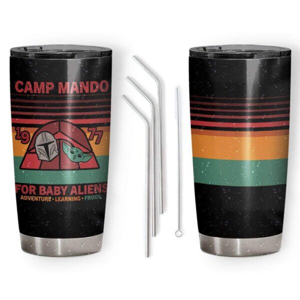 Gearhumans Gearhuman 3D Camp Mando Design Vacuum Insulated Glitter Tumbler GH25051 Glitter Tumbler
