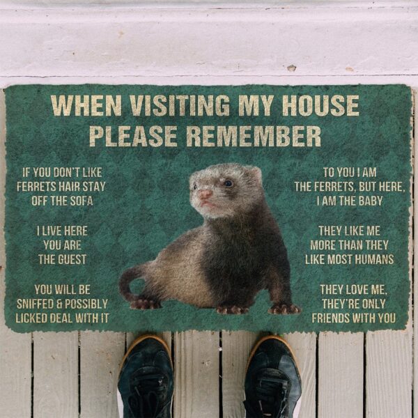 Gearhumans GEARHUMAN 3D PLEASE REMEMBER BLACK FOOTED FERRETS DOORMAT GO27042119 Doormat 