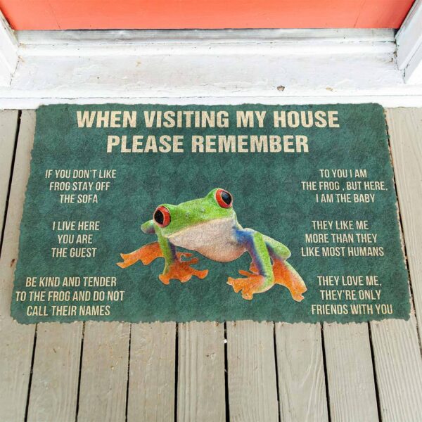 Gearhumans GEARHUMAN 3D PLEASE REMEMBER RED EYED TREE FROG DOORMAT GO27042117 Doormat 