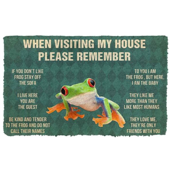 Gearhumans GEARHUMAN 3D PLEASE REMEMBER RED EYED TREE FROG DOORMAT GO27042117 Doormat Doormat S(15,8inchx23,6inch)