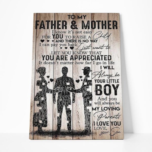 Gearhumans Gearhuman To My Father And Mother I Know Its Not Easy For You To Raise A Child Canvas GH260318 Canvas 1 Piece Non Frame M