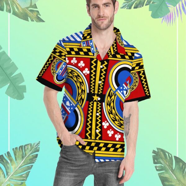 Gearhumans Gearhumsn 3D Queen of Clubs Argine Hawaii Shirt ZC22042123 Hawai Shirt 