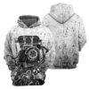 Gearhumans Grey Drag Racing- 3D All Over Printed Shirt shirt 3D Apparel HOODIE S