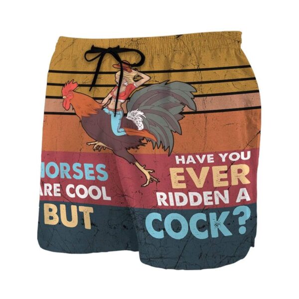Gearhumans Have You Ever Ridden A Cock Custom Beach Shorts Swim Trunks GS09072 Men Shorts
