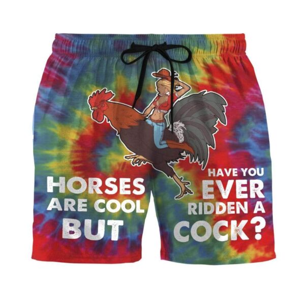 Gearhumans Have You Ever Ridden A Cock Custom Beach Shorts Swim Trunks GS10072 Men Shorts Men Shorts S
