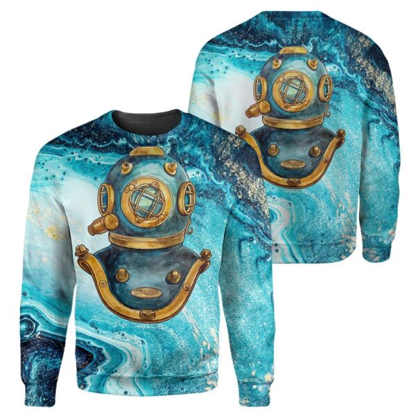 Gearhumans Scuba Diving Helmet - 3D All Over Printed Shirt shirt 3D Apparel LONG SLEEVE S 