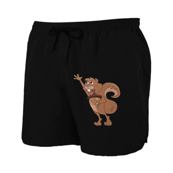 Gearhumans Squirrel Black Custom Beach Shorts Swim Trunks GV09073 Men Shorts