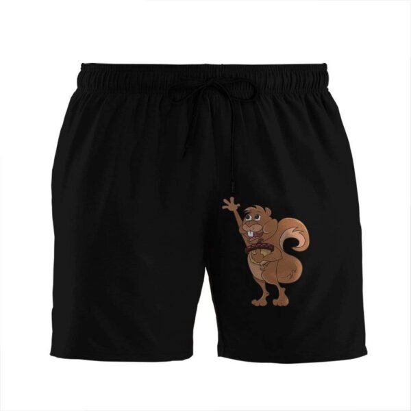 Gearhumans Squirrel Black Custom Beach Shorts Swim Trunks GV09073 Men Shorts Men Shorts S