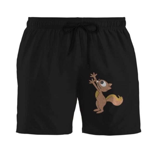 Gearhumans Squirrel Black Custom Summer Beach Shorts Swim Trunks GV09071 Men Shorts Men Shorts S