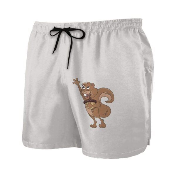 Gearhumans Squirrel White Custom Beach Shorts Swim Trunks GV09072 Men Shorts