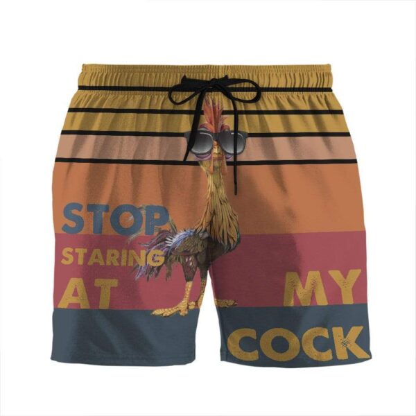 Gearhumans Stop staring at my cock Custom Summer Beach Shorts Swim Trunks GV03071 Men Shorts Men Shorts S