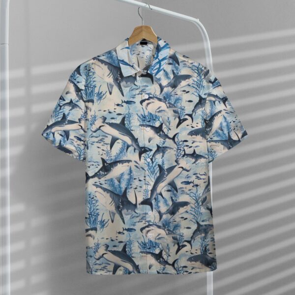 Gearhumans Swimming Sharks 3D Custom Hawaii Shirt GO10052115 Hawai Shirt 