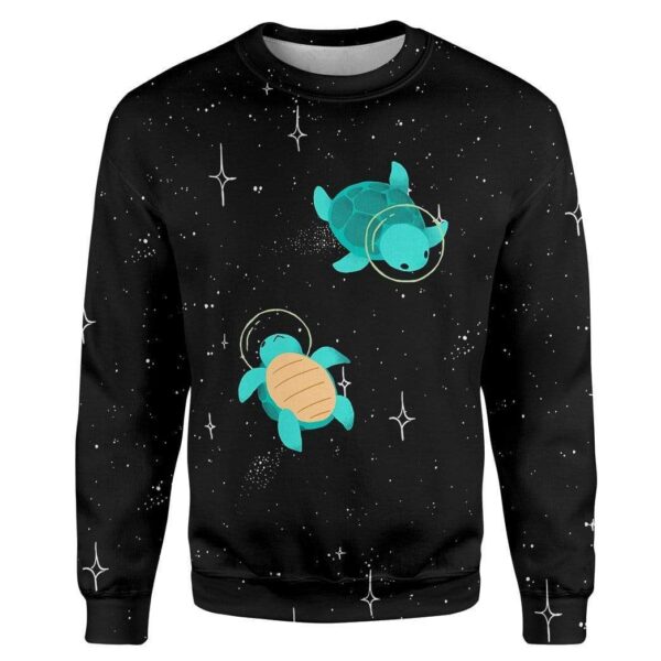 Gearhumans turtle astronaut Custom T-shirt - Hoodies Apparel HD-GH20360 3D Apparel Long Sleeve S 