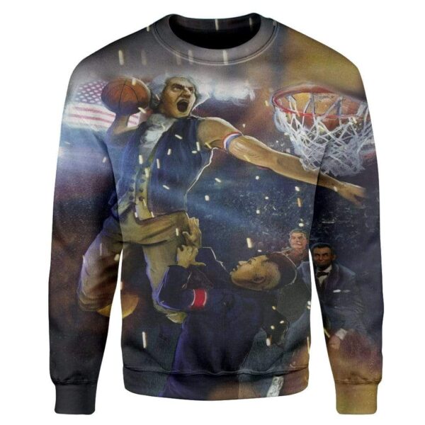 George Washington Abe Lincoln Custom T-Shirts Hoodies Apparel HI-QM1912193 3D Custom Fleece Hoodies Long Sleeve S 