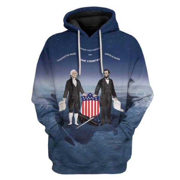 George Washington and Abraham Lincoln Custom T-Shirts Hoodies Apparel HI-DT1212194 3D Custom Fleece Hoodies Hoodie S 
