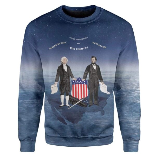 George Washington and Abraham Lincoln Custom T-Shirts Hoodies Apparel HI-DT1212194 3D Custom Fleece Hoodies Long Sleeve S 