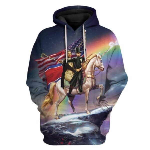 George Washington and Abraham Lincoln Custom T-Shirts Hoodies Apparel HI-QM1412197 3D Custom Fleece Hoodies Hoodie S 