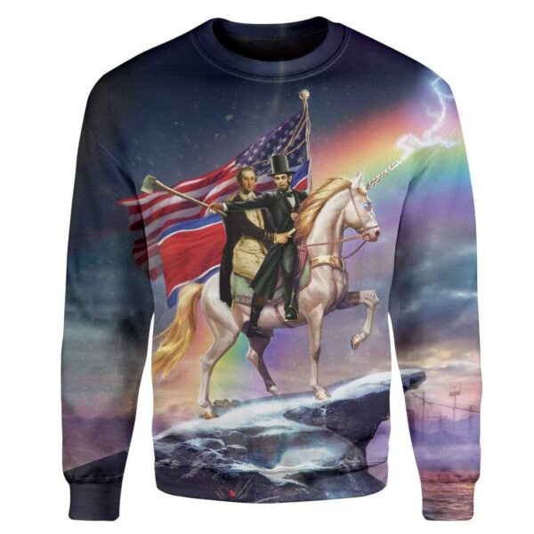 George Washington and Abraham Lincoln Custom T-Shirts Hoodies Apparel HI-QM1412197 3D Custom Fleece Hoodies Long Sleeve S 