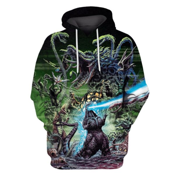 Godzilla Custom T-shirt - Hoodies Apparel HD-MV110619 3D Custom Fleece Hoodies Hoodie S 